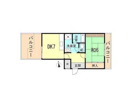 第2松下マンション(2DK/2階)の間取り写真