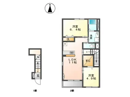 FELICEIII(2LDK/2階)の間取り写真