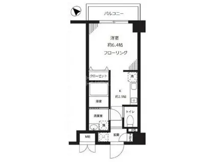 パルメゾン見次公園(1K/4階)の間取り写真