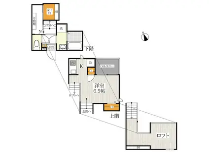 CB城南レガーロ(1K/2階)の間取り写真