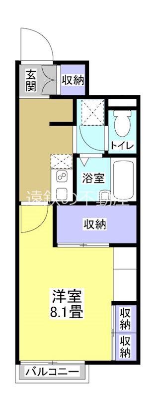 アリエッタ延久V(1K/2階)の間取り写真