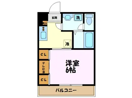 LE MERCI(1K/1階)の間取り写真