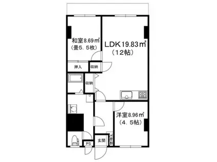 パドーレエスペランサ(2LDK/1階)の間取り写真