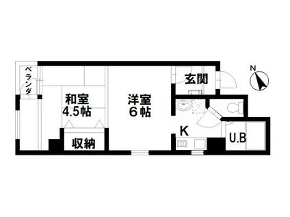 クレセント野町(2K/5階)の間取り写真