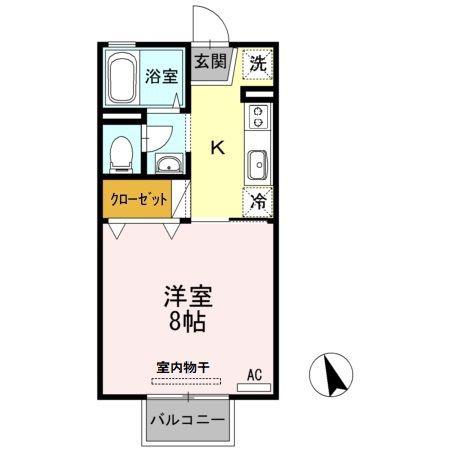 メゾンエトワール(1K/2階)の間取り写真
