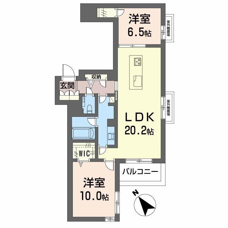グランゲート滝川(2LDK/3階)の間取り写真