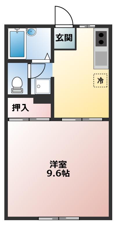 ピエス新境B棟(1K/1階)の間取り写真