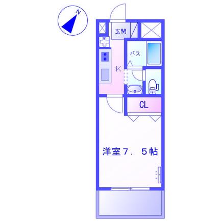 アメニティ白楽(1K/2階)の間取り写真