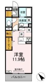 エスポワールコート(ワンルーム/1階)の間取り写真