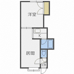 エルムの森参番館(1LDK/3階)の間取り写真