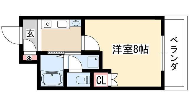 セレッソIII(1K/1階)の間取り写真