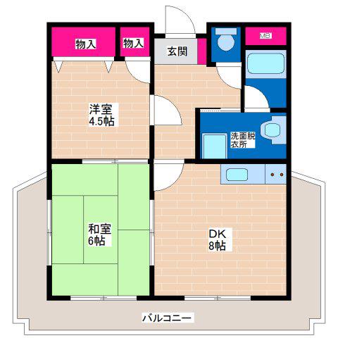 カサヴォストラ喜連3NEW HOPE (2DK/3階)の間取り写真