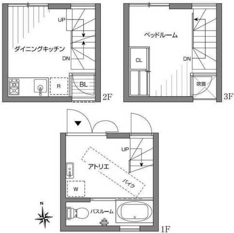 小田急線 千歳船橋駅 徒歩6分 3階建 築17年(1DK/1階)の間取り写真