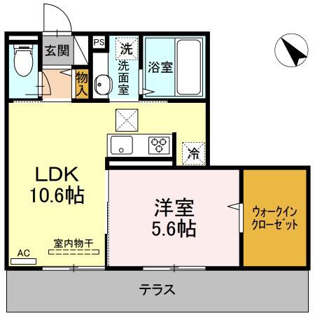 COLINA DO SOL コリーナドソル(1LDK/2階)の間取り写真