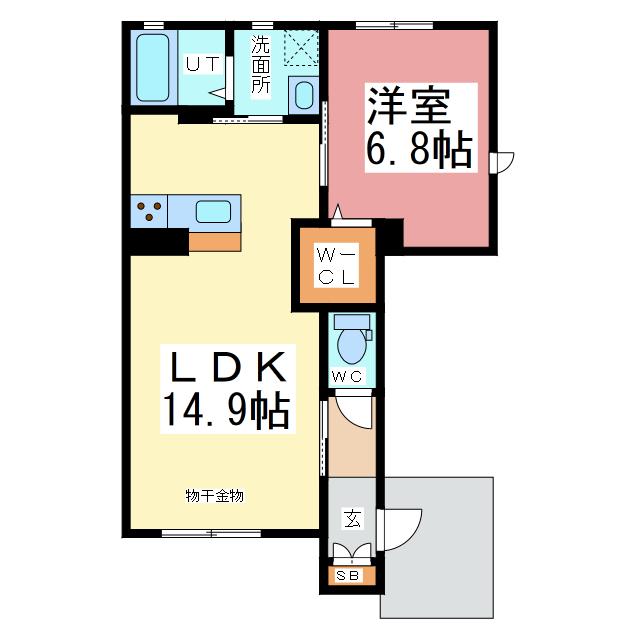 ファミーリオ(1LDK/1階)の間取り写真