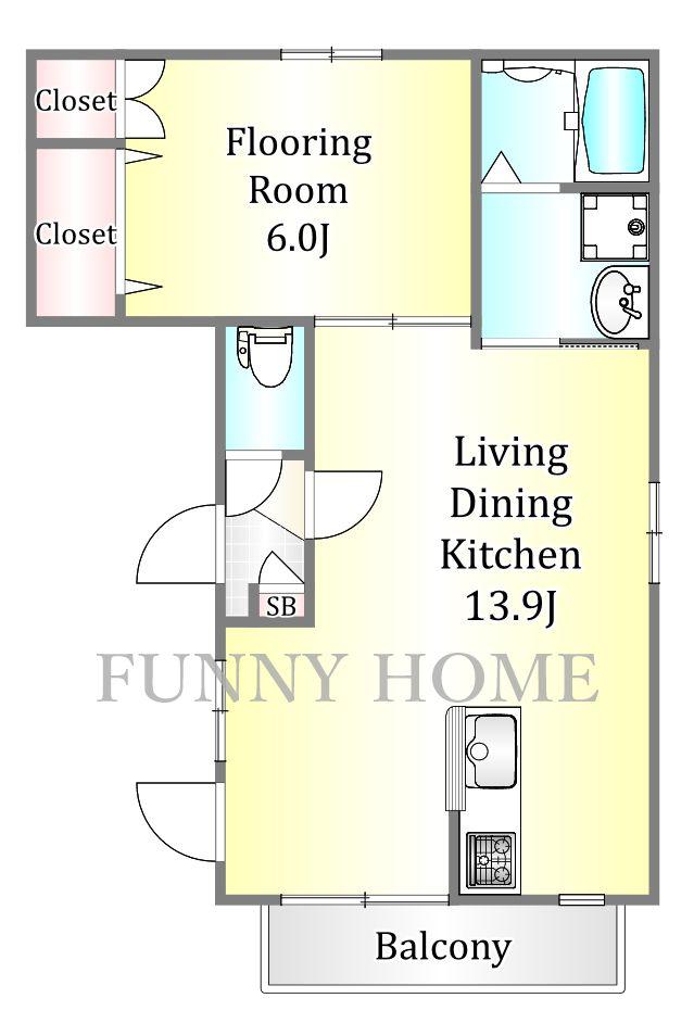 W HOUSE(1LDK/3階)の間取り写真