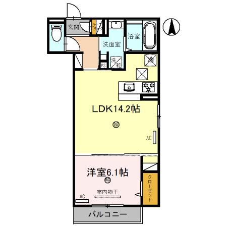 アルカンシエル(1LDK/1階)の間取り写真
