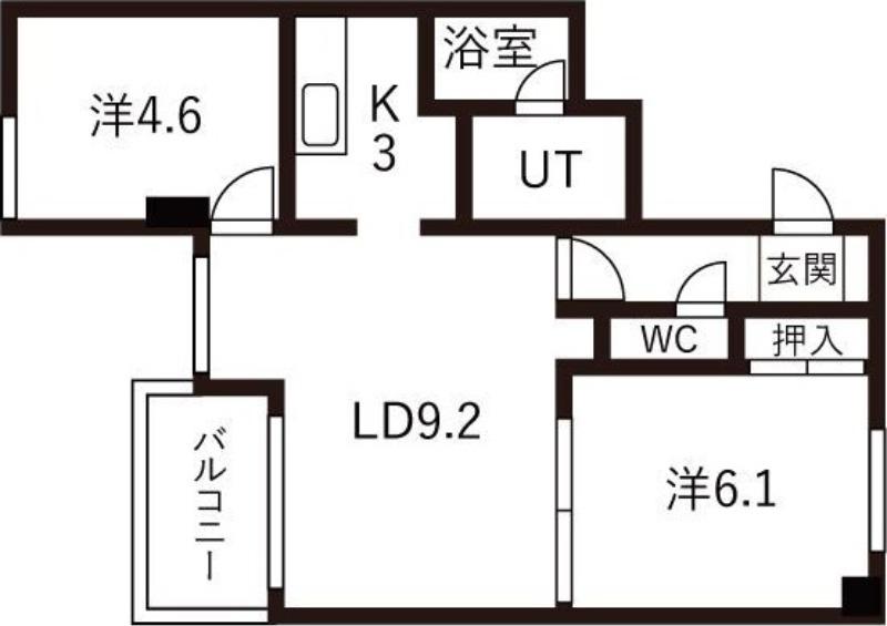センチュリオン(2LDK/7階)の間取り写真