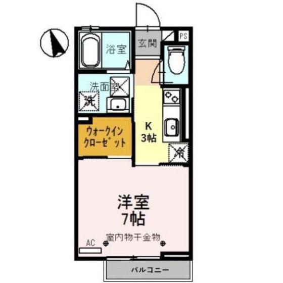 ルミネス大坪(1K/1階)の間取り写真