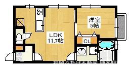 PHOENIX高宮南(1LDK/1階)の間取り写真
