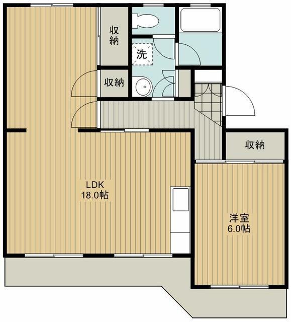 第3田畑ハイツ(1LDK/1階)の間取り写真
