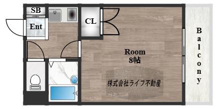 ハイムリップル(1K/1階)の間取り写真