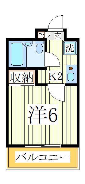 ユーゴーハイツ(1K/4階)の間取り写真