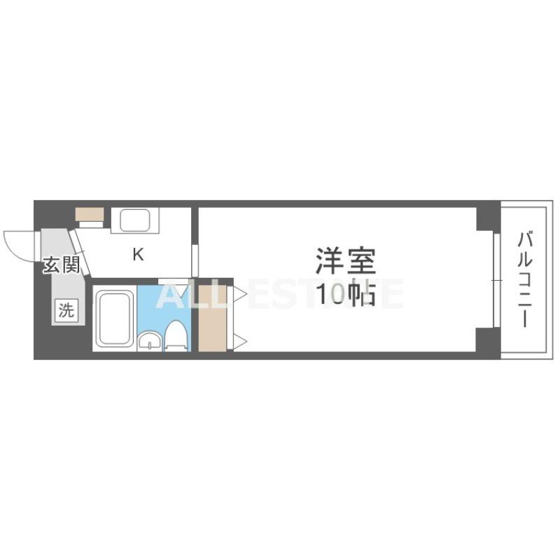 ドムス高倉(1K/2階)の間取り写真
