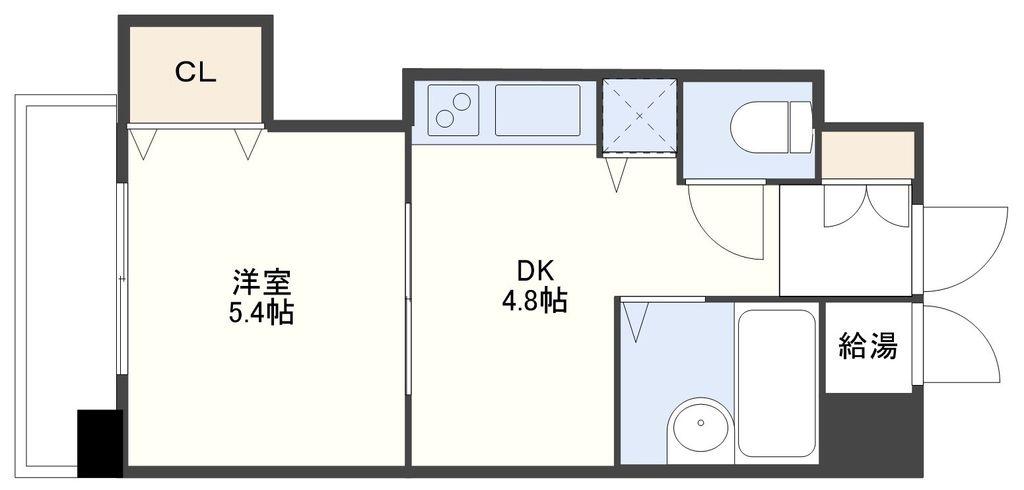 エーデルワイス桶屋町(1DK/7階)の間取り写真