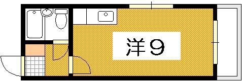 コーポトジマ(ワンルーム/2階)の間取り写真
