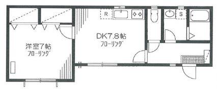 パルコート南品川(1DK/2階)の間取り写真