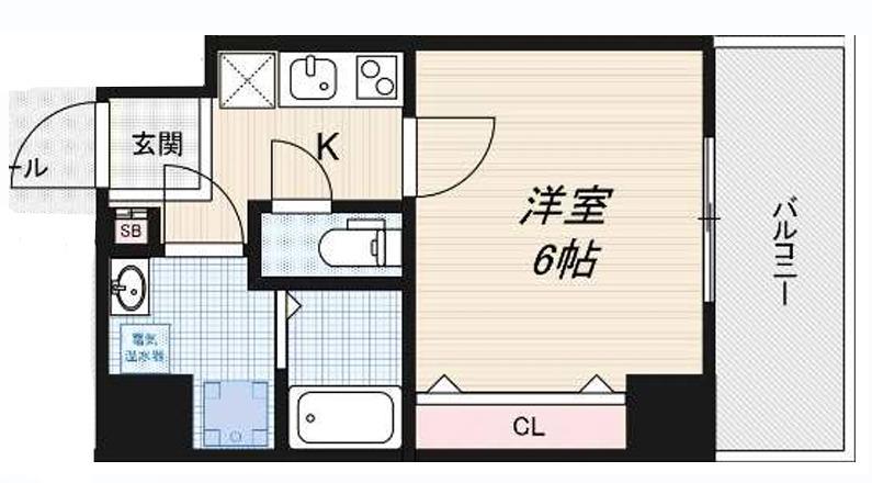 BLUE西長堀(1K/10階)の間取り写真