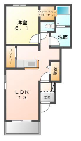 ボンド ハウス(1LDK/1階)の間取り写真