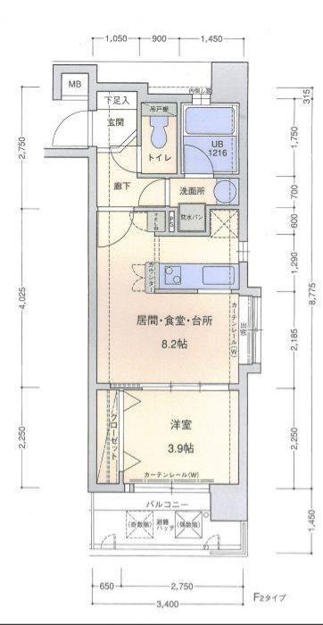 アクタス天神アネックス(1LDK/2階)の間取り写真