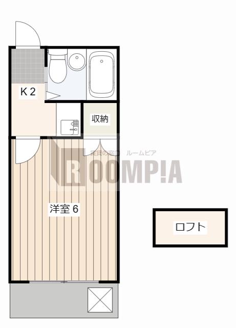 グランディア琴塚(1K/1階)の間取り写真