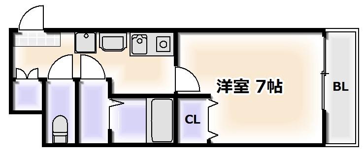 ソラード王子町(1K/2階)の間取り写真
