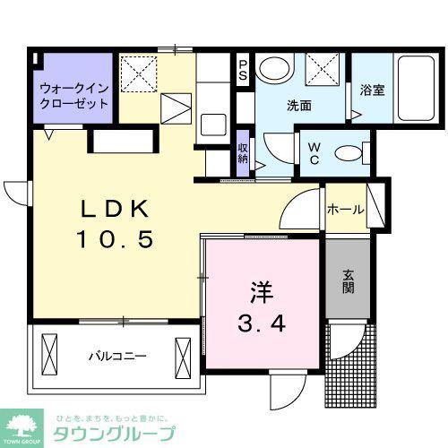 ベル ソレイユ(1LDK/1階)の間取り写真