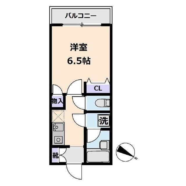 エスパシオ石川台(1K/1階)の間取り写真