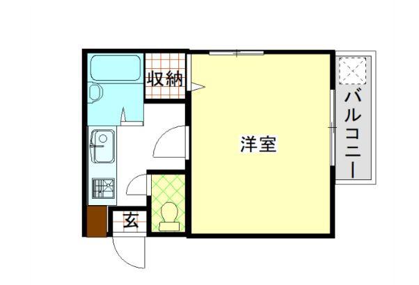 サンハイツみずほ(1K/1階)の間取り写真
