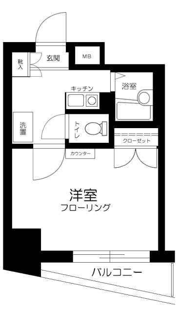 ロイヤルパレス初台(1K/2階)の間取り写真