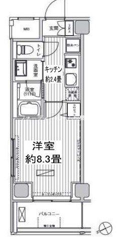 ヒューリック浅草橋江戸通(1K/11階)の間取り写真