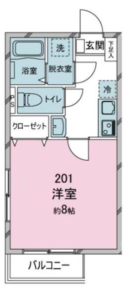BRILLO INICIO ブリージョ イニシオ(1K/2階)の間取り写真