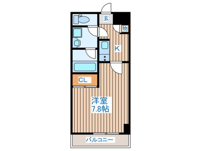 プランドール桂(1K/3階)の間取り写真