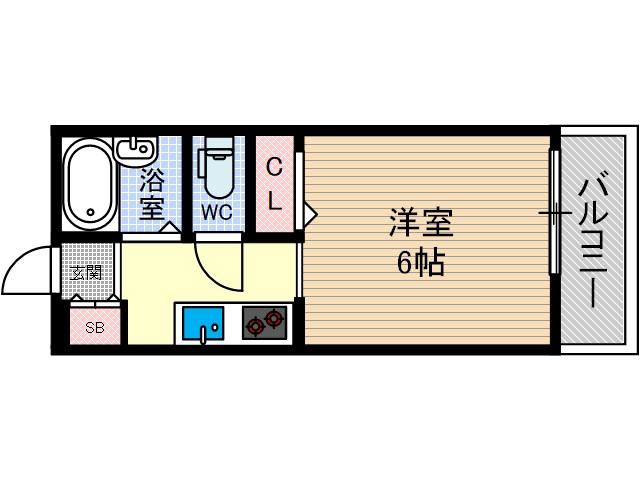 ホワイトコート(1K/1階)の間取り写真