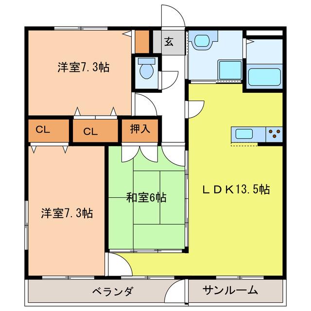 SARIEL MUTO(3LDK/1階)の間取り写真