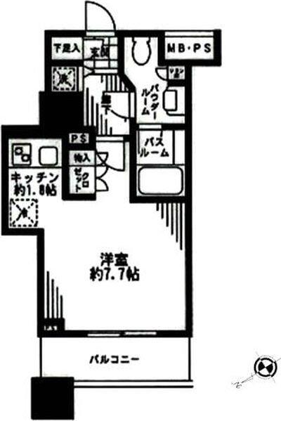 シティタワー横濱(ワンルーム/7階)の間取り写真