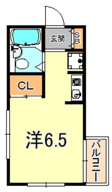 ダイドーメゾン垂水(ワンルーム/2階)の間取り写真