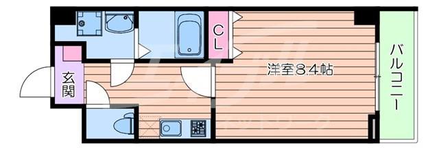 オーク南茨木(1K/4階)の間取り写真
