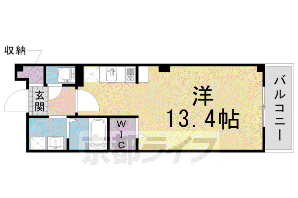 ボヌール(1K/1階)の間取り写真