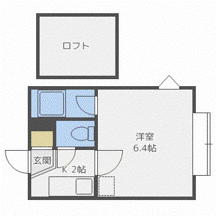 アップルハウス北42条II(1K/2階)の間取り写真
